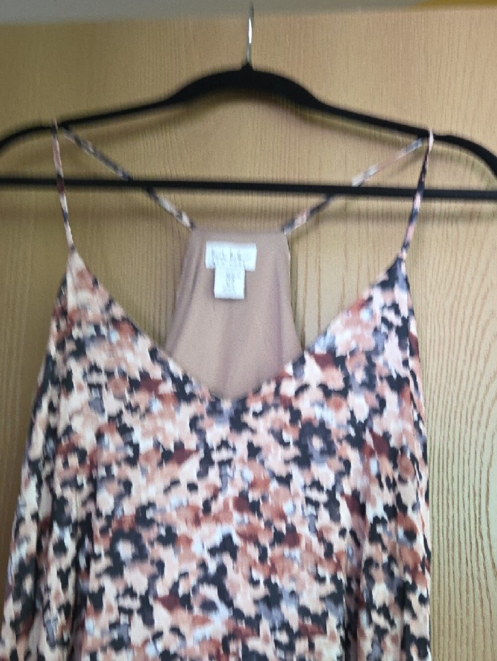 Nicole Miller Spaghetti Strap Maxi Dress in Blush Pink and Black Floral Print - Picture 3 of 5